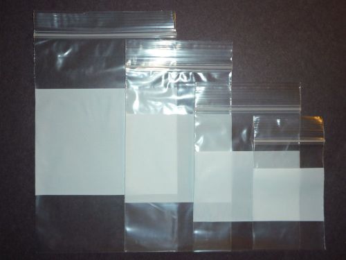 250 Reclosable / Ziplock Bags - 3X5 - 2 Mil - White Block - 3&#034; X 5&#034; Zip Lock