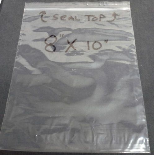 8&#034; by 10&#034; Reclosable  Clear Zip Lock / Seal Top Poly Bags 100 Pcs