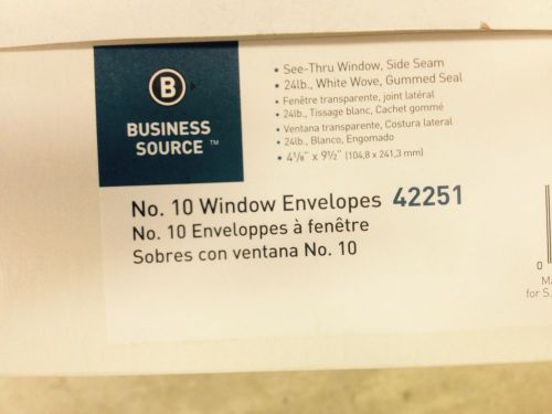 Universal Window Business Envelope 35219 #550/PER BOX