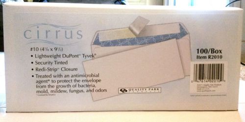 #10 Quality Cirrus Tyvek Non-Tear Security Tint Self Seal Envelopes - 100/Box