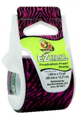 Duck Brand EZ Start Packaging Tape With Dispenser Pink Print 1.88&#039;&#039; x 15 yards