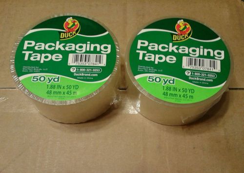2 Rolls Clear Duck Packaging Tape 1.88&#034; 50 yds. ShippingTape &#034;Not Duct Tape 55yd