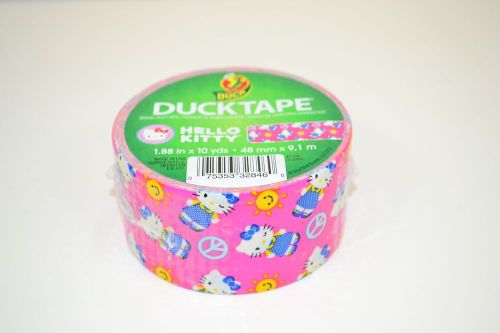 Duck HELLO KITTY Peace Sign Duck Tape Brand Duct Tape 1.88&#034; x 10 yards Pink
