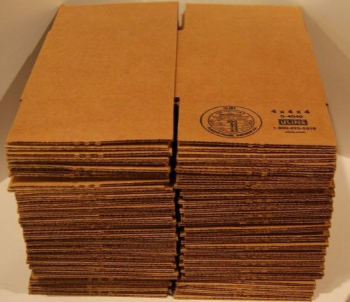 20 Count ULINE Shipping Corrugated Boxes 200 LB. TEST 4x4x4 Brown MUG Box