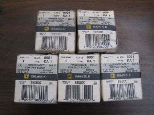 5 new square d 9001-ka1 1no-1nc finger safe contact block lot free shipping for sale