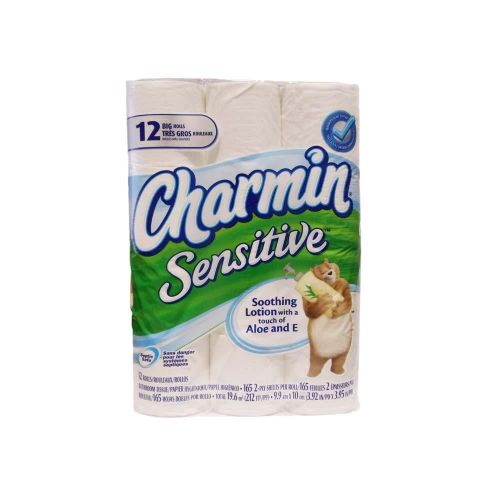 CHARMIN SENSITIVE 12 BIG ROLLS 165 2-PLY SHEETS SOOTHING LOTION WITH ALO &amp; E 5R