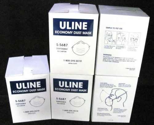 250ct Uline Disposable Economy Ear Loop Dust Mask S-5687