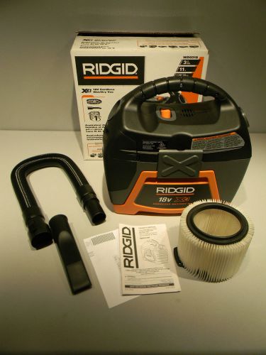 RIDGID X4 18-Volt Cordless Wet/Dry Vacuum WD0318 SHOP VAC ~ New.!!