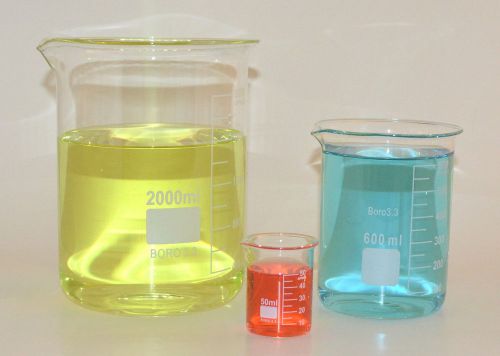 Beaker set 2000 600 50 ml griffin graduated borosilicate glass beakers lab new for sale