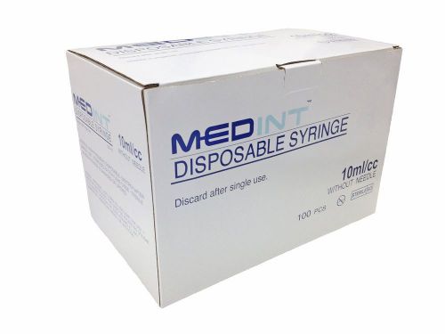 10ml 10cc Syringe Box of 300 Syringes Disposable Luer Lok Medint 10 ml cc