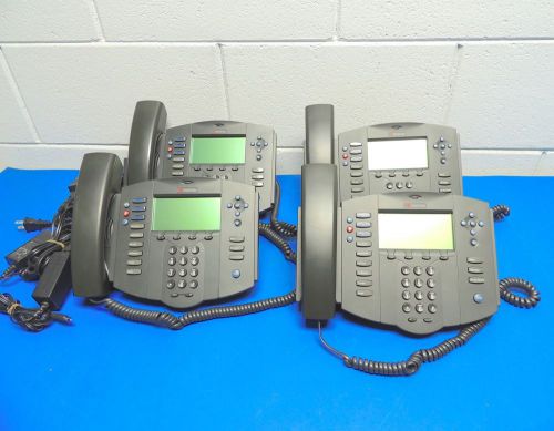 Lot of 5 - Polycom SoundPoint IP 501 SIP VoiP Phones 2201-11501-001 w/Power Cord