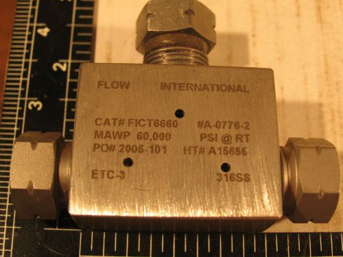 Waterjet ultra-high pressure tee 3/8&#034;npt flow international #a-0776-2 for sale