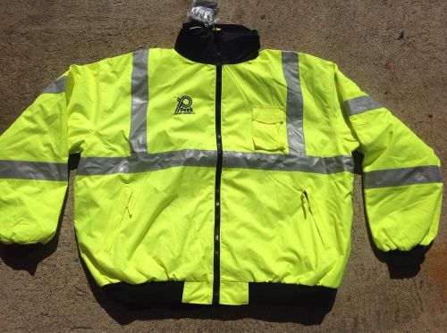 Waterproof Safety Jacket With Hood And Removable Fleece Lining. Size 4XL