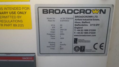 Diesel generator 80kw broadcrown acbcjd80ssp/60/240 for sale