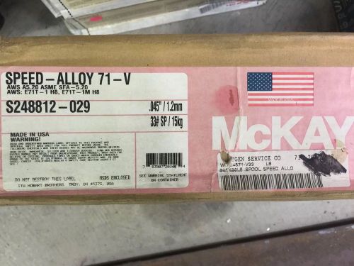 Mckay Speed Alloy 71-V Mig welding wire E71T .045&#034;dia. 33# 33lbs Spool
