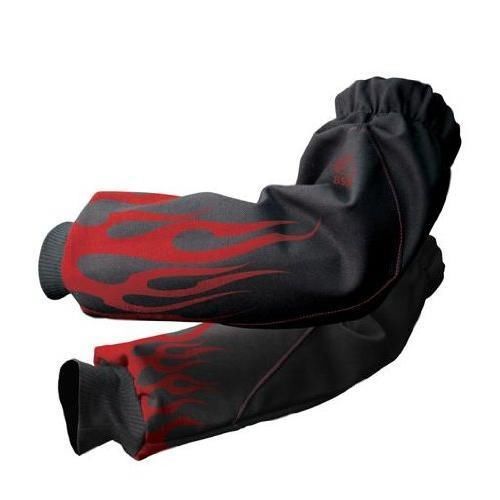 BLACK STALLION BSX® Reinforced FR Sleeves - Black w/Red Flames New