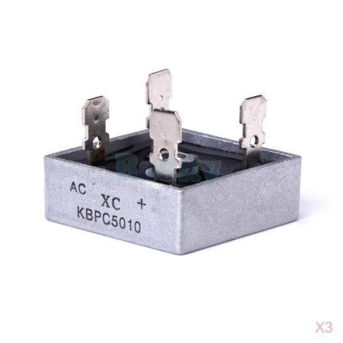 3x KBPC5010 KBPC-5010 Metal Case Diode Bridge Rectifier 35A 1000V