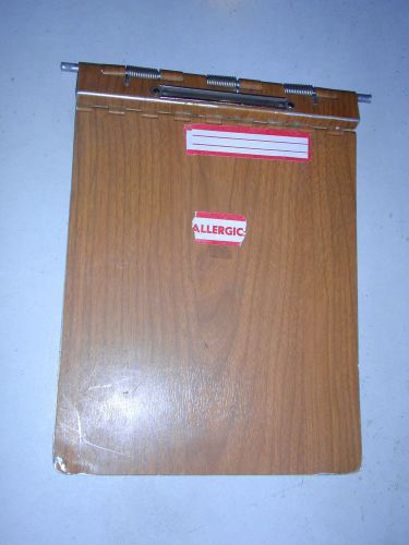 Vintage Brown Woodgrain Cover Medical Patient  Aluminum 12&#034; x 9&#034; Chart FILE