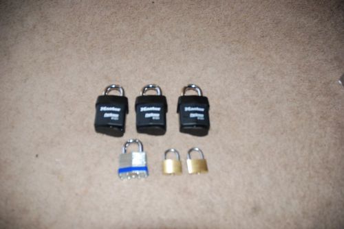6 locks (3) master locks &amp; (3) various. for sale