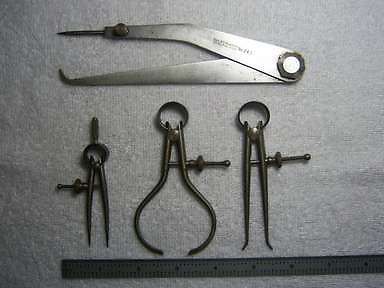 Starrett No 243 Firm Joint Hermaphrodite Calipers Dividers &amp; 3 small General cal