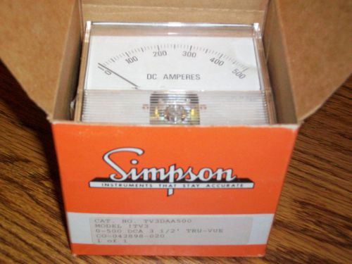 Simpson Panel Meter TV3 0-500 DC Amp