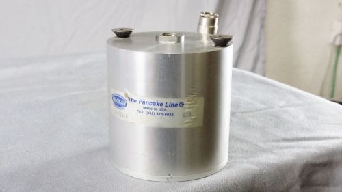 FABCO-AIR Pancake Line Cylinder E-221-X USA Silver With 2 90° Elbow Fittings