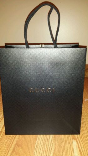 3 New GUCCI Gift Paper Shopping Bags 13 3/4&#034; x 10 5/8&#034; x 6&#034;