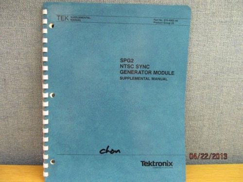 TEKTRONIX SPG2 NTSC Sync Generator Module Supplemental Manual/schematics