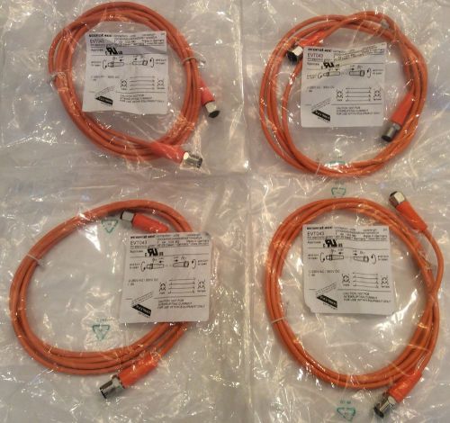 Four (4) ifm EVT043 Connection Cables - NEW