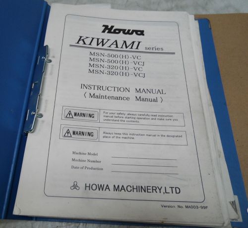 Howa kiwami series instruction / maintenance manual for sale