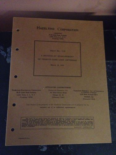 VINTAGE HAZELTINE CORPORATION LITTLE NNECK NY FERRITE CORE LOOP ANTENNAS 1953