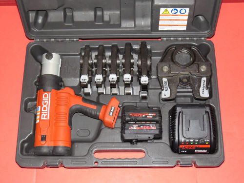Ridgid rp340b propress 43358 18v press tool, 2 batteries, 6 jaws, charger &amp; case for sale