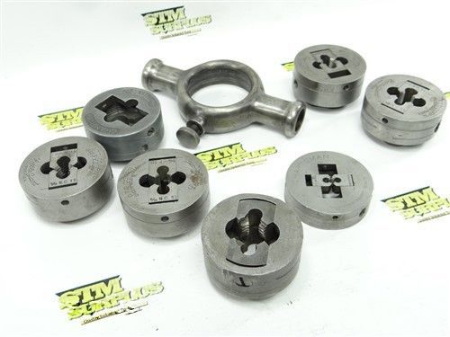 6 sets hss dies 5/16&#034; -24 nf to 5/8&#034; -11 nc with 7 die holders and 2-3/4&#034; wrench for sale