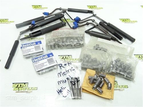 ASSORTED LOT OF METRIC HELI-COIL TAPS INSERTS AND INSERTING TOOL