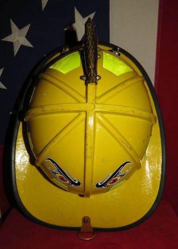 Morning Pride Firefighter Fireman Helmet w/ Brass Eagle Yellow HDOOBF00HY