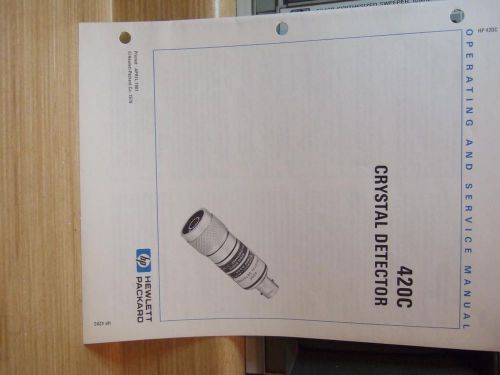 HP 420C Crystal Detector Operating and service manual