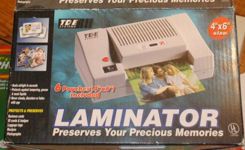 LAMINATOR Machine 4X6 TDE Systems + supplies! Laminates business cards, IDs etc