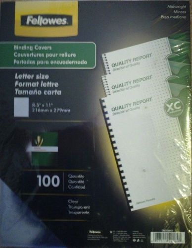 Fellowes Binding Covers 200ct Letter Size 8.5&#034; x 11&#034; Transparent #CRC52043