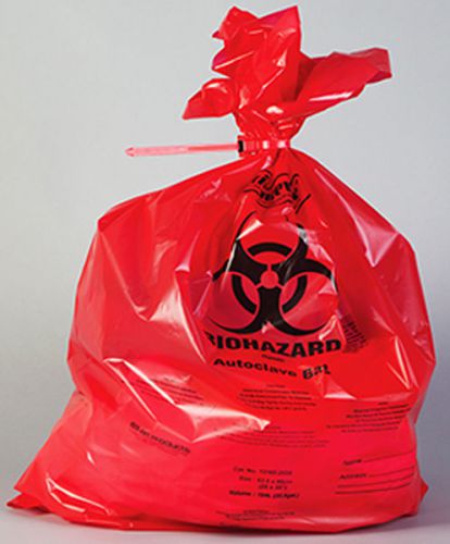 Health care logistics autoclavable biohazard bags - 25 bags per package for sale