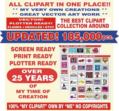 CLIPART - VECTOR CUTTER PLOTTER &amp; SCREEN PRINTER GRAPHICS DVD’s
