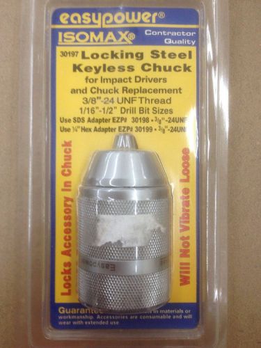 Eazypower locking steel keyless impact chuck 1/16-inch-1/2-inch drill bit 30197 for sale