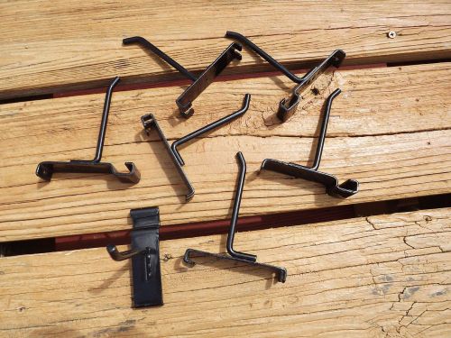 Lot of 7 used black 4 inch long display hooks for retail or other display