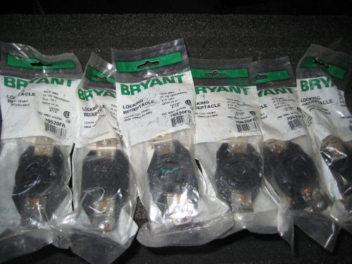 Bryant L5-20 female receptacle LOT of 6 NEW  120V 20A twist lock