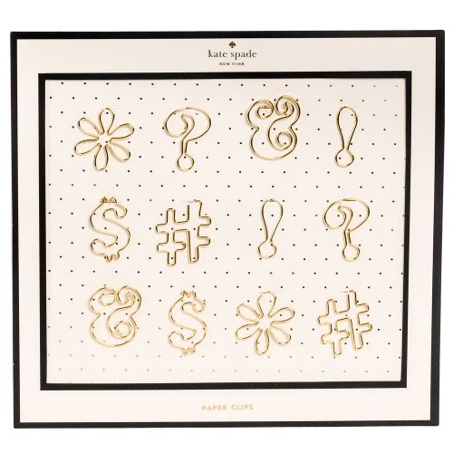 Kate spade new york new womens gold expletives office supplies paper clip set for sale