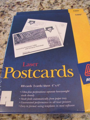 2-Avery Laser Postcards - 5389, 100 cards, 2 cards/sheet -------2 pkgs