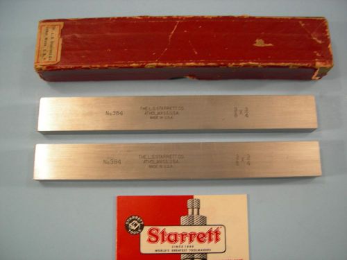 Starrett No.384G One Pair 3/8&#034;x 1/2&#034;x 6&#034; Steel Parallels Toolmakers Machinist