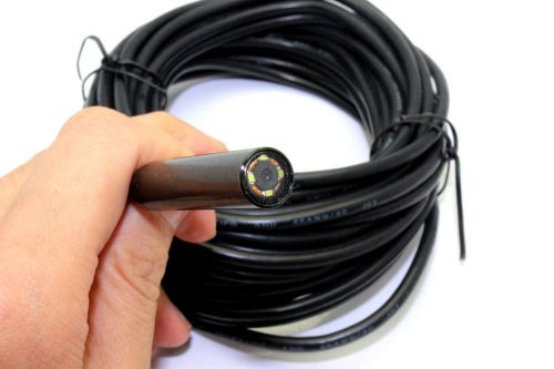 15m Waterproof 9mm Aluminum Lens USB Endoscope Inspection Camera Borescope 4 LED