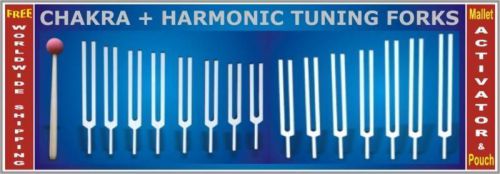 7 chakra &amp; 8 harmonic spectrum 15 healing tuning forks  hls ehs for sale