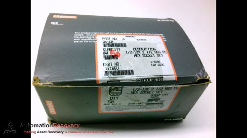 UNBRAKO 04160 - PACK OF 50 - 1/2-13X 2 1/2 HSS PC HEX SOCKET SCREW, NEW