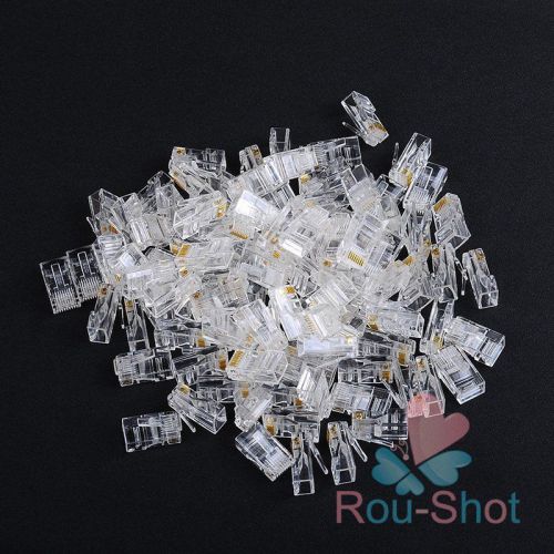 100pcs network jumper crystal ethernet head connector adapter rj45 new for sale
